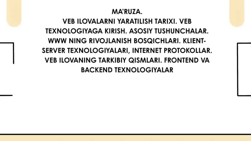 Veb ilovalarni yaratilish tarixi 1