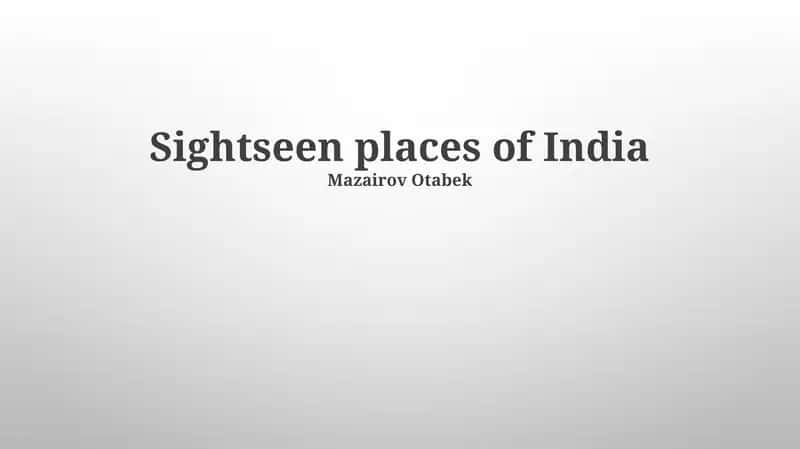 Sightseen places of India 1