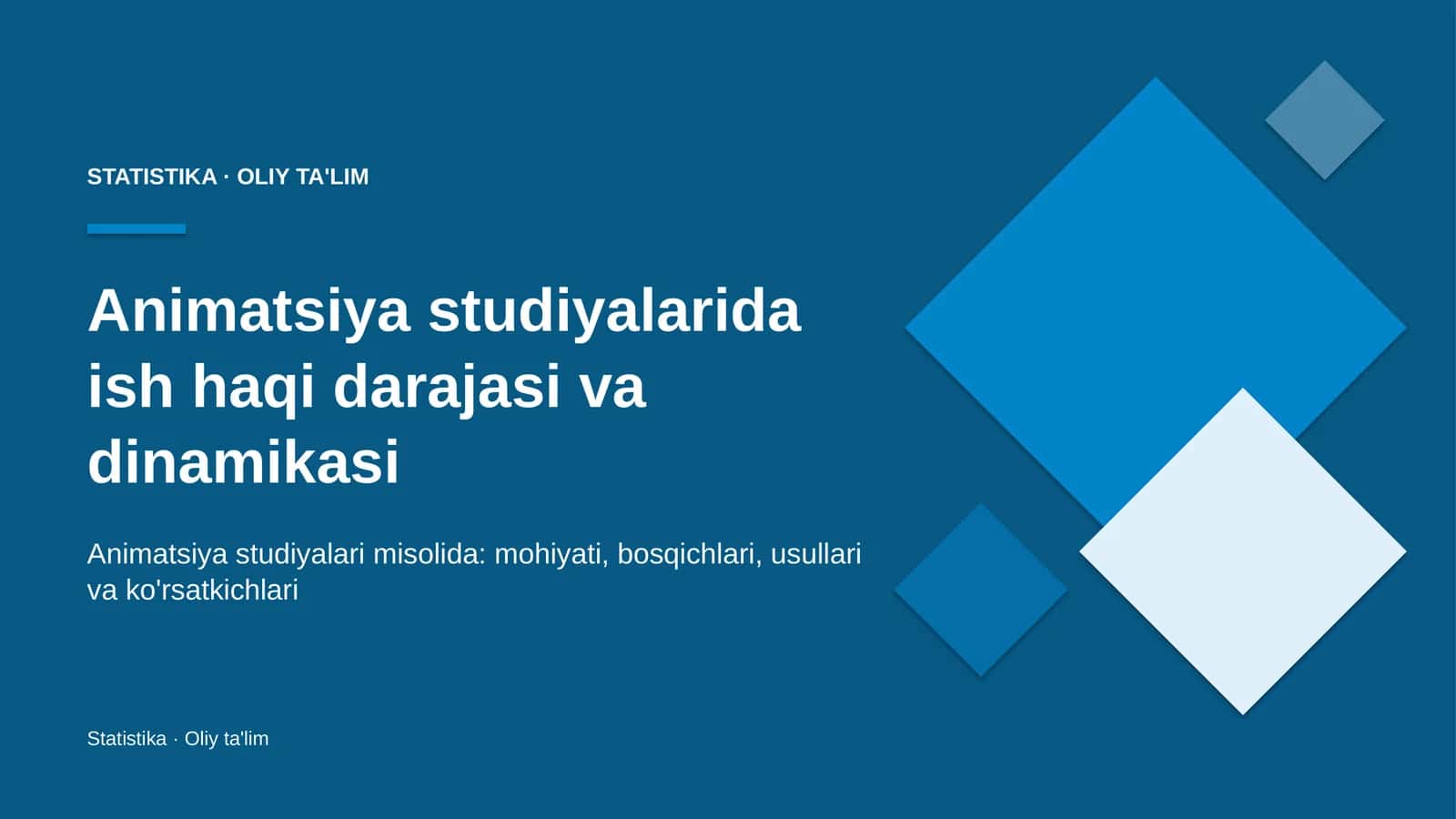 Animatsiya studiyalarida ish haqi darajasi va dinamikasi 1