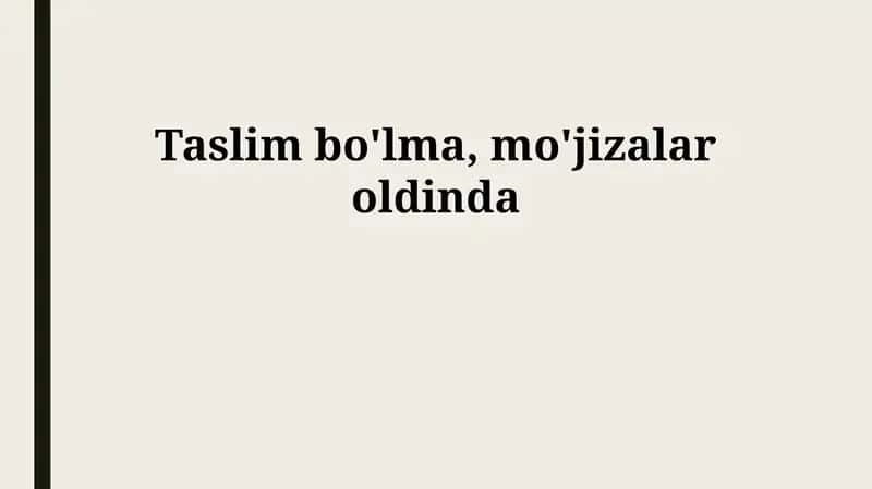 Umidsizlikka tushmang, mo'jizalar oldinda 1