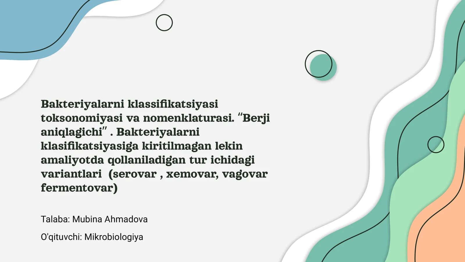 Bakteriyalarning klassifikatsiyasi 1