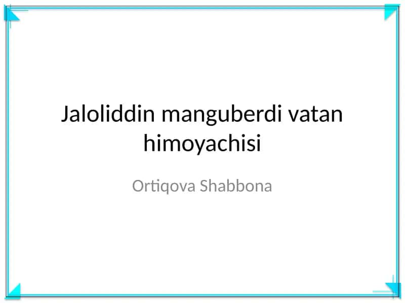 Ortiqova Shabbona 1