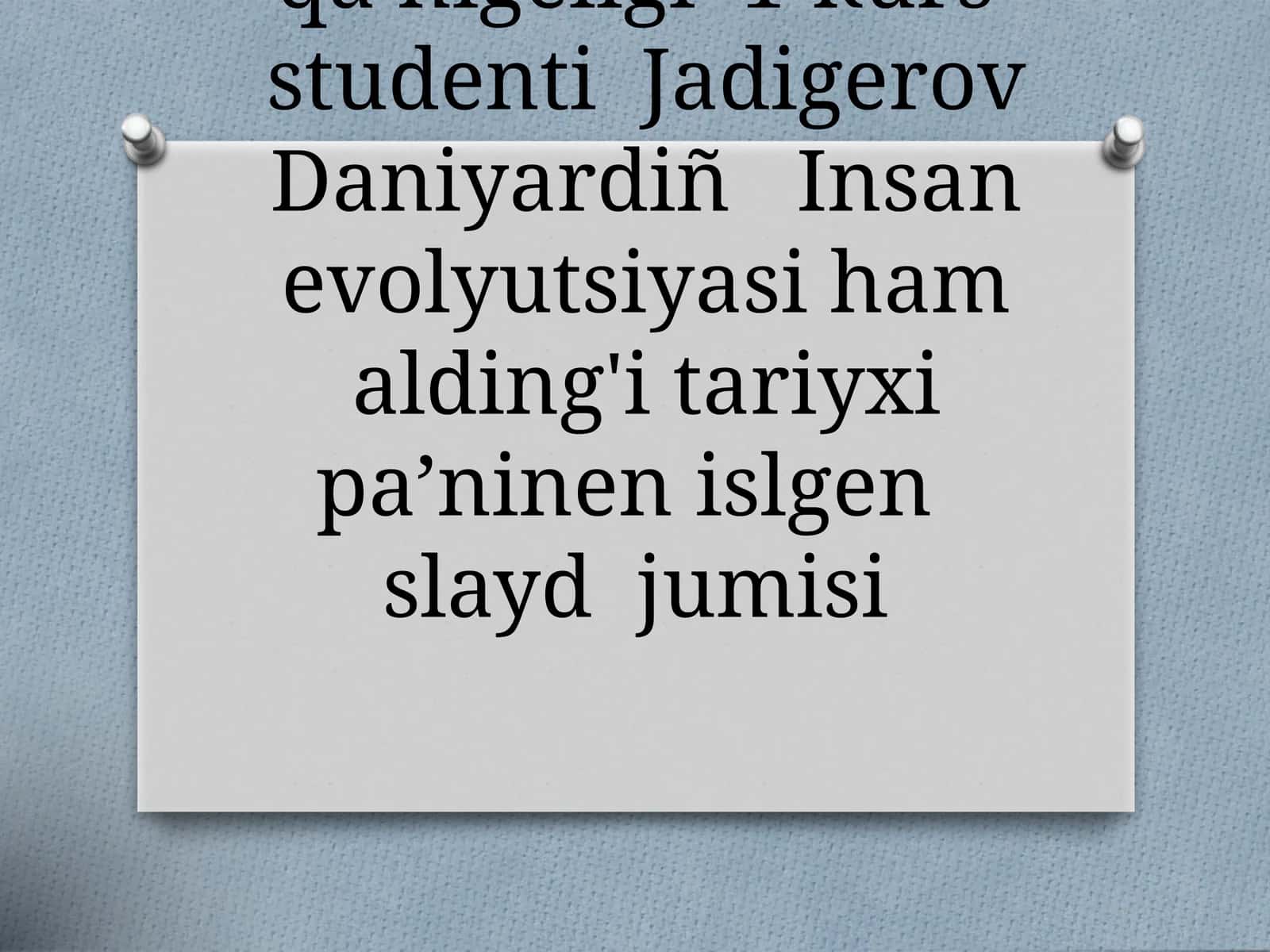 Insan evolyutsiyasi 1
