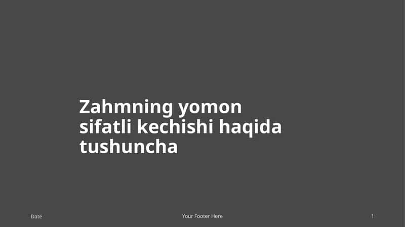 Zahmning yomon kechishi 1