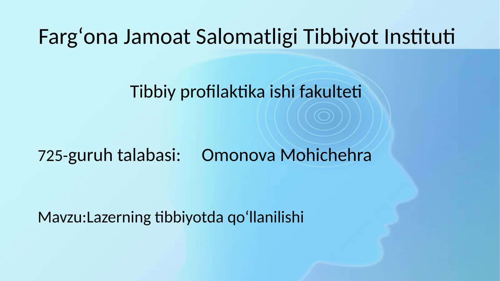 Lazerning tibbiyotda qoʻllanilishi 1