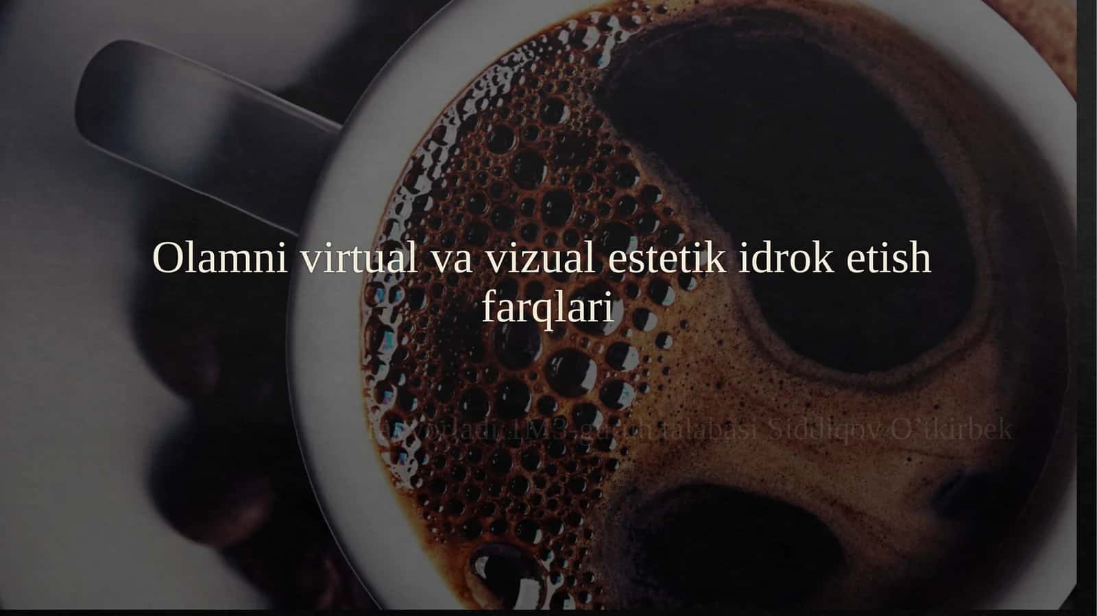 Olamni virtual va vizual estetik idrok etish farqlari 1