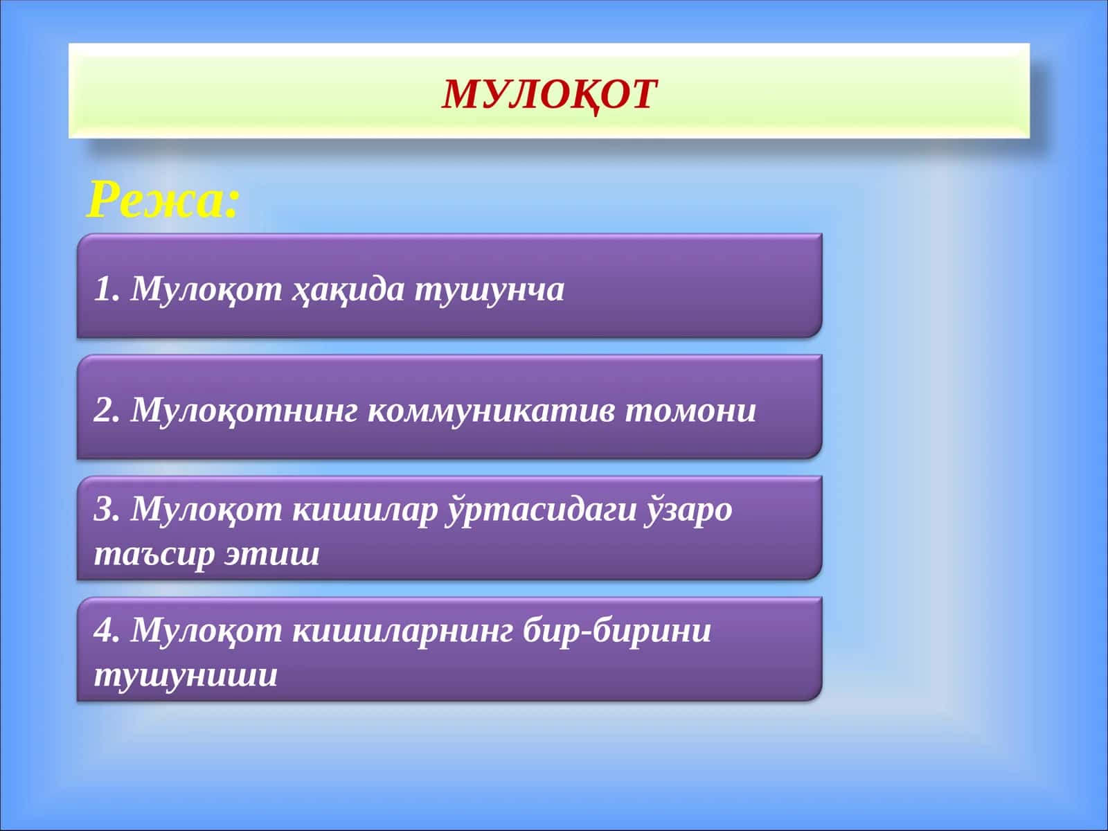 Мулоқот 1