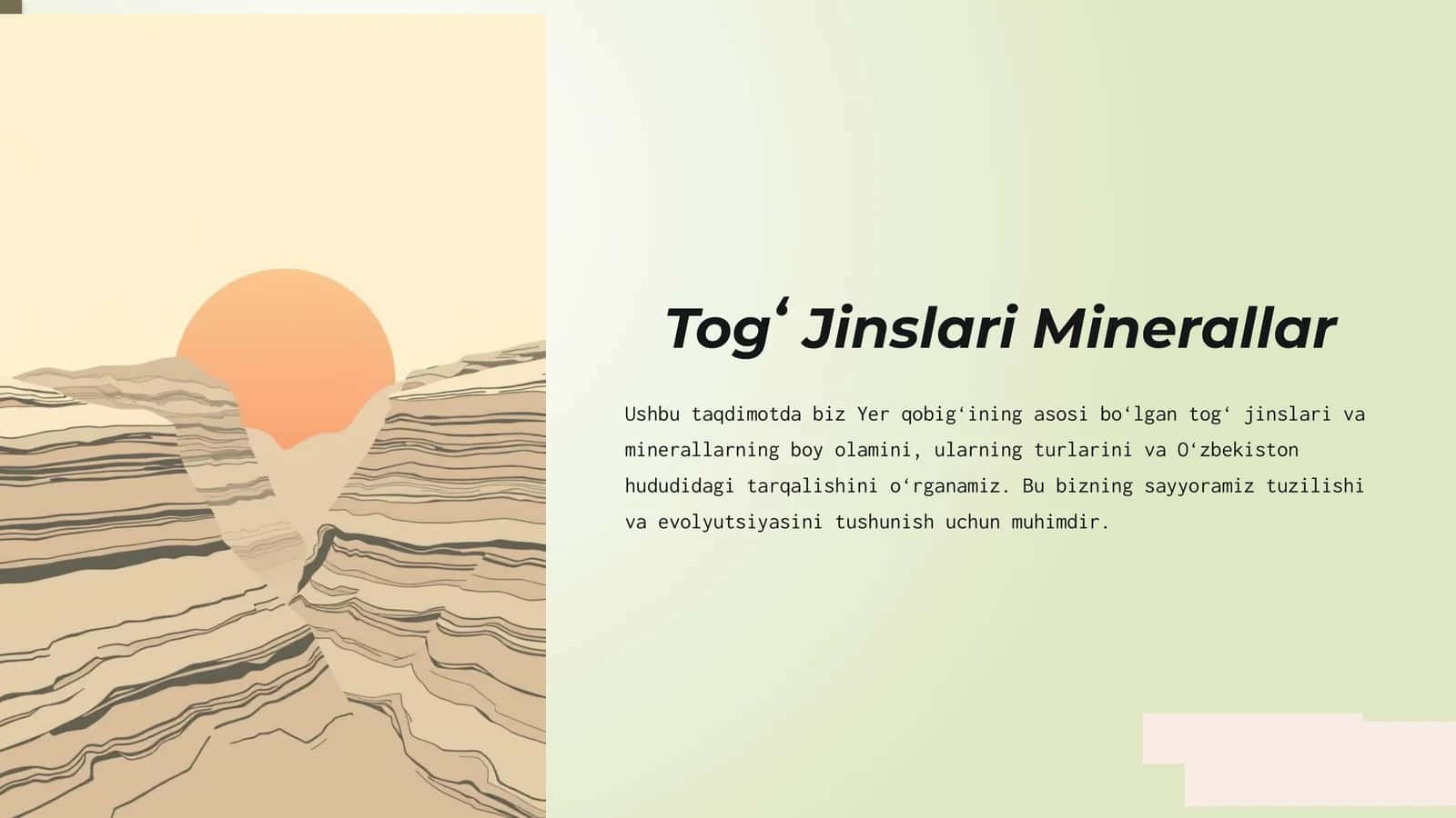 Togʻ Jinslari Minerallar 1