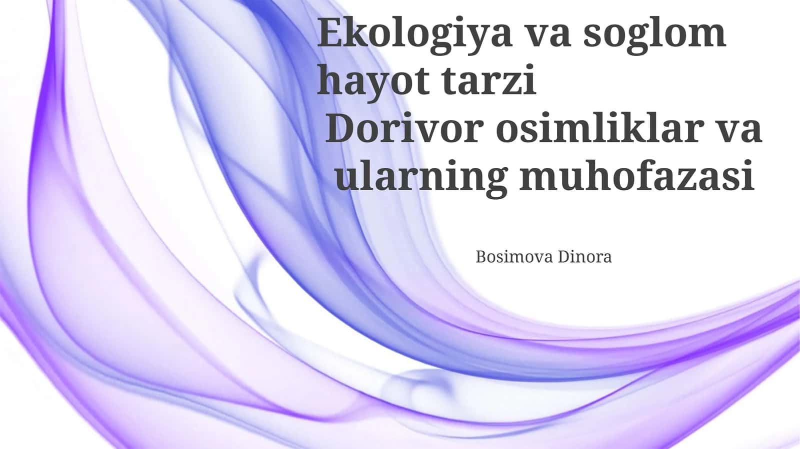 Ekologiya va Sogʻlom Turmush Tarzi 1