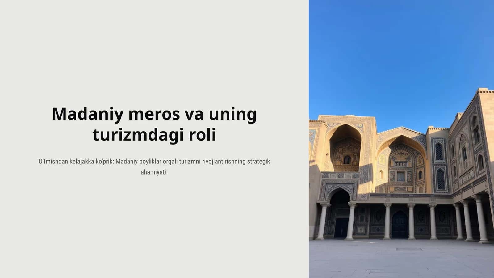 Madaniy meros va uning turizm dagi roli 1