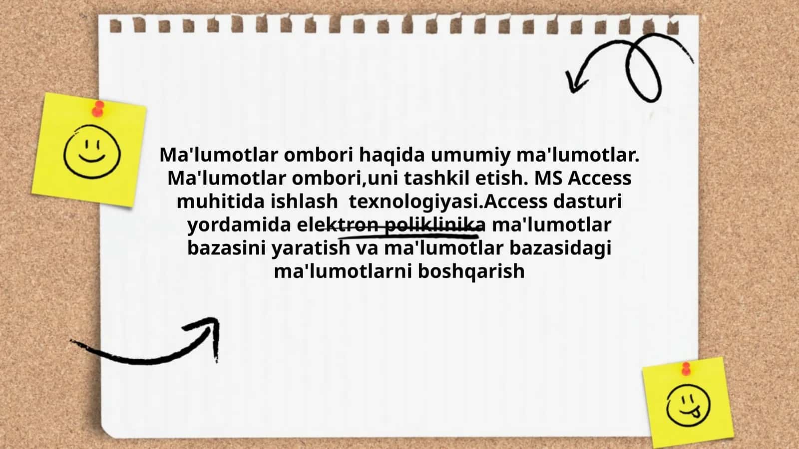 Elektron poliklinika ma'lumotlar bazasi 1