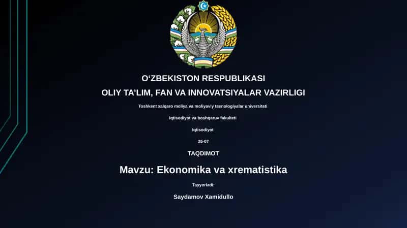Ekonomika va xrematistika 1