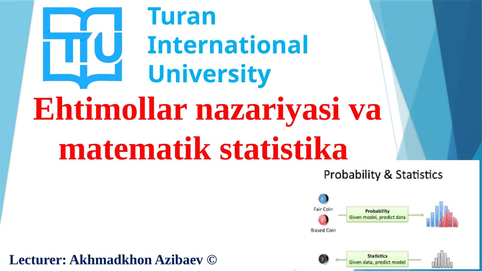 Ehtimollarnazariyasi va matematik statistika 1