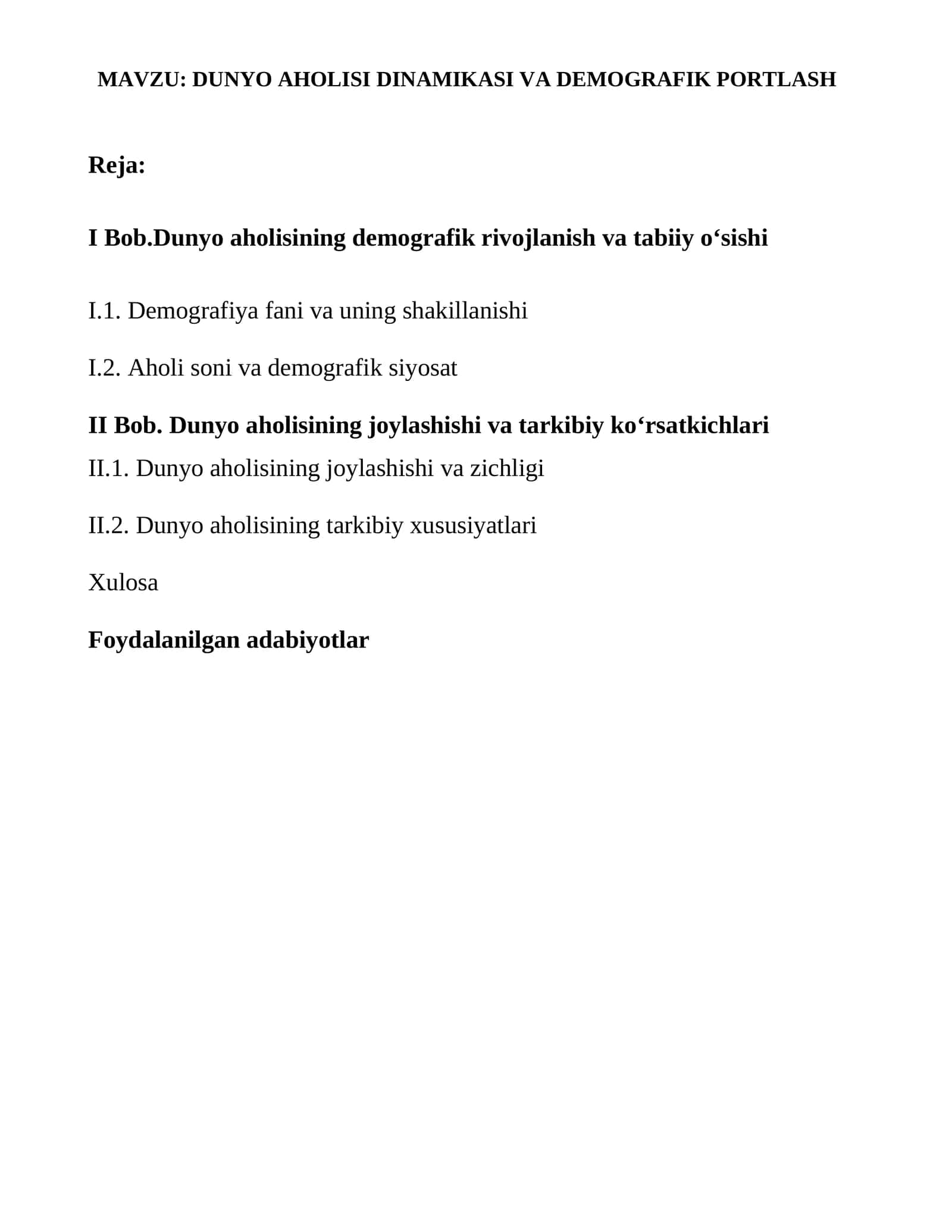 DUNYO AHOLISI DINAMIKASI VA DEMOGRAFIK PORTLASH 1