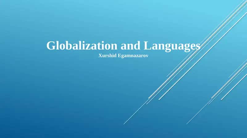 Globalization and Languages 1
