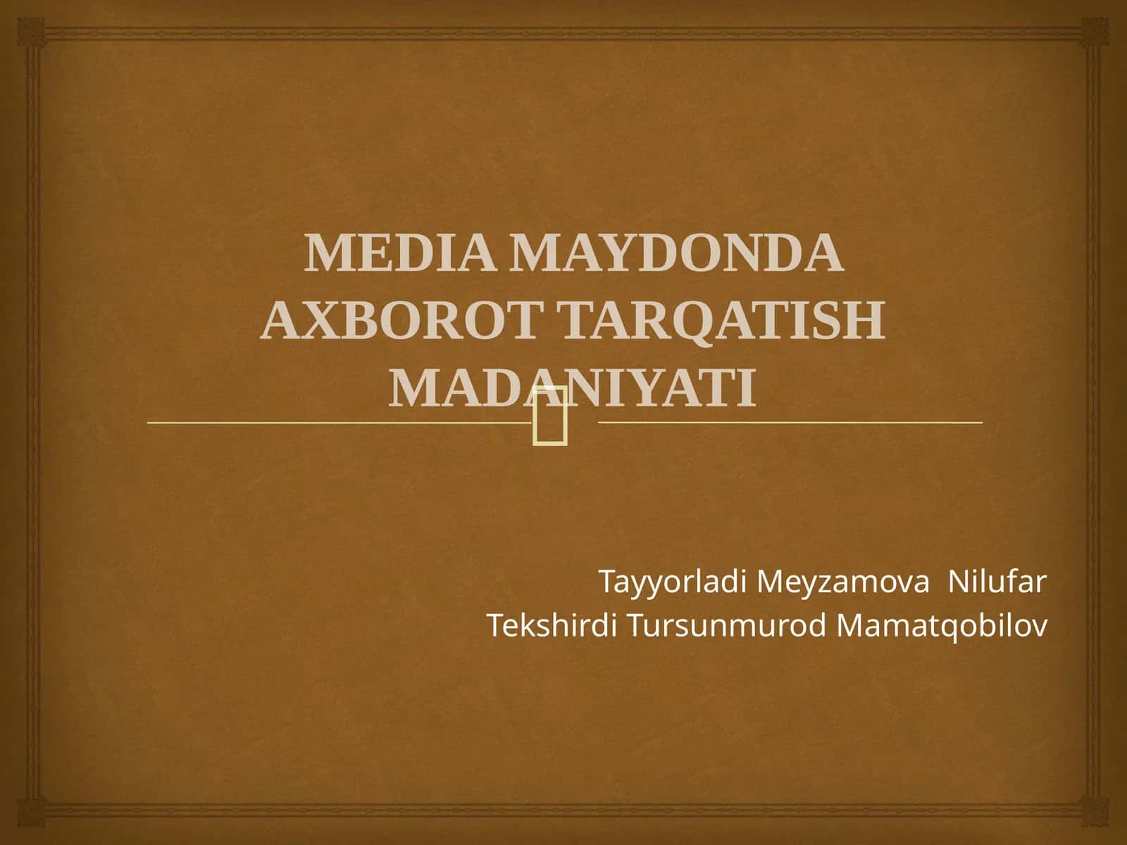 Axborot Tarqatish Madaniyati 1
