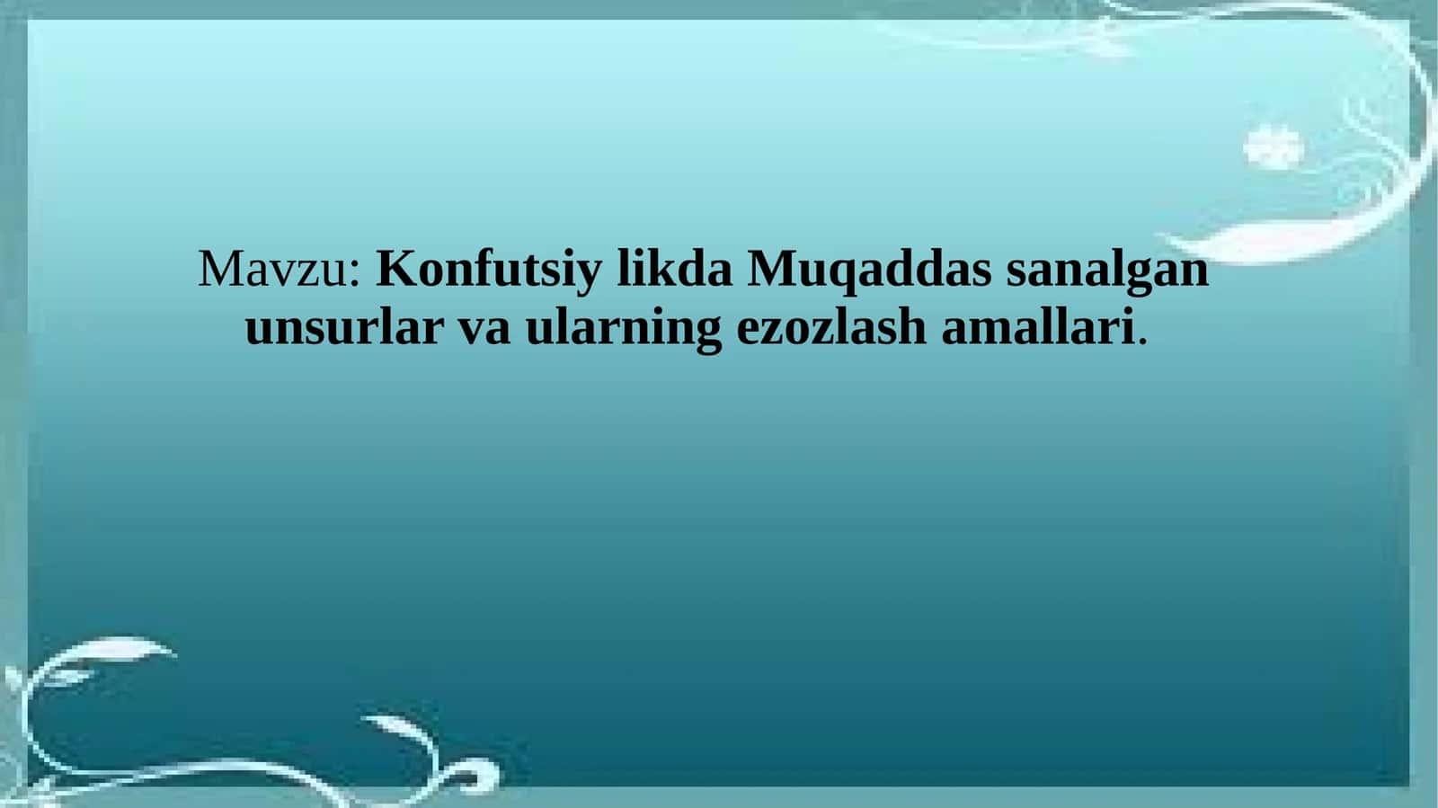 Konfutsiylikda Muqaddas Surlar va Ular E'zozlash Amallari 1