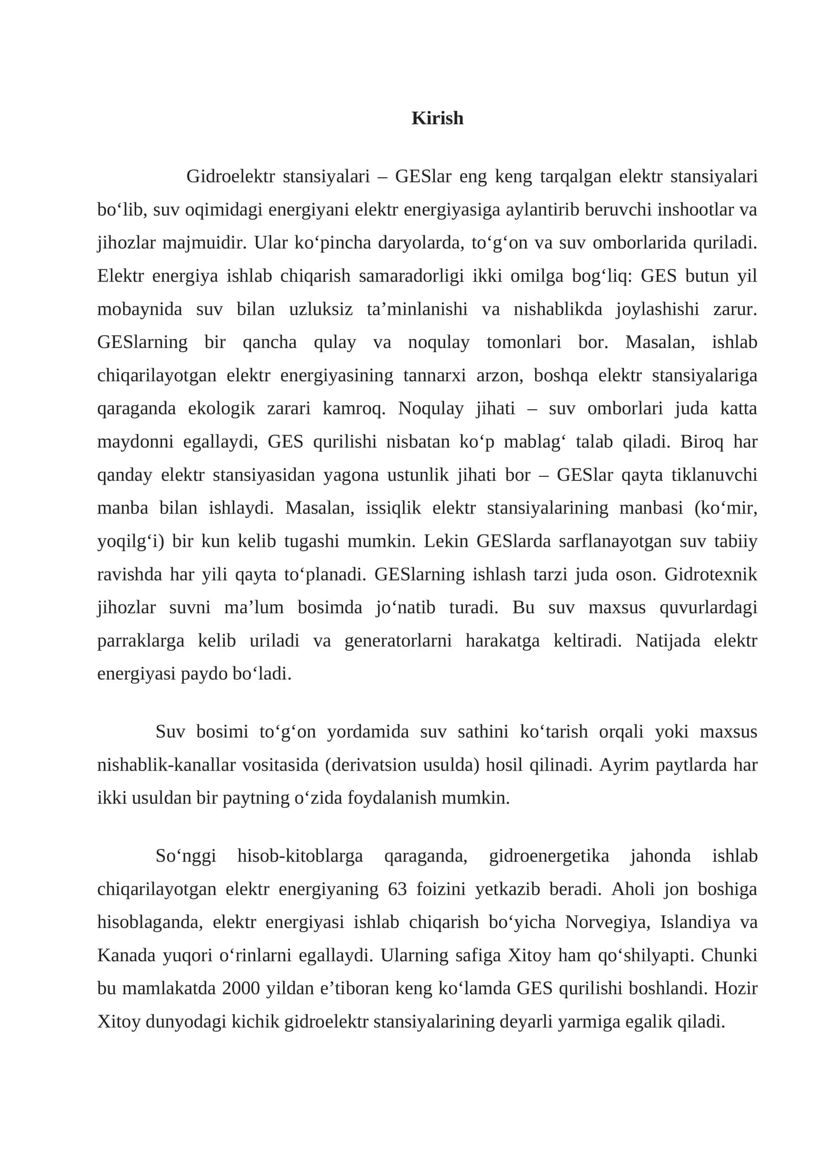Gidroelektr stansiyalari - GESlar 1