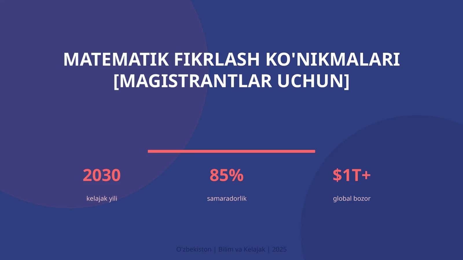 Matematik fikrlash ko'nikmalari [magistrantlar uchun] 1