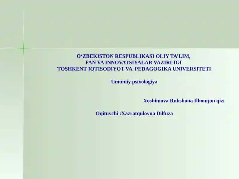 Psixologiya fanining predmeti va rivojlanish tarixi