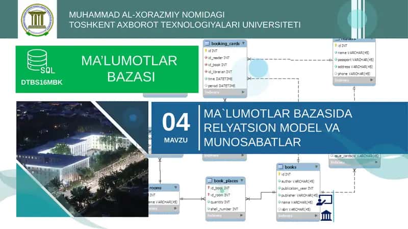 MA’LUMOTLAR BAZASI DTBS16MBK 1