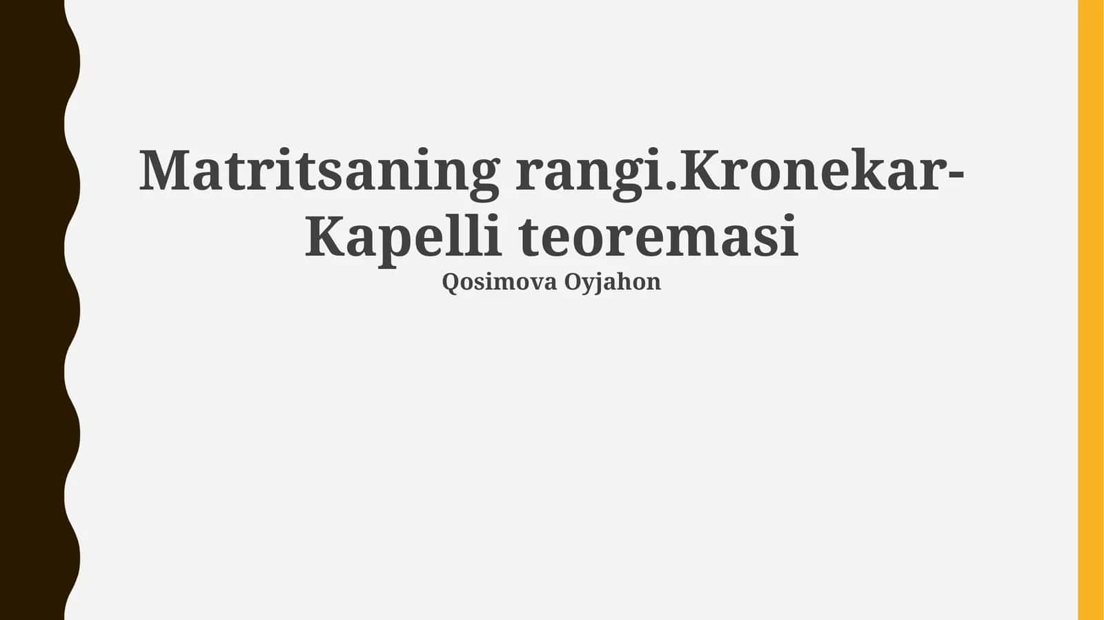 Matritsaning rangi.Kronekar-Kapelli teoremasi 1