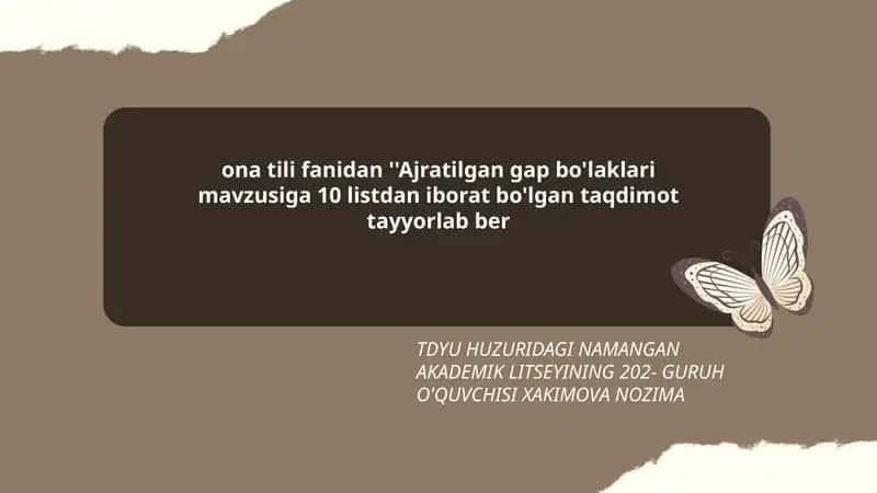 Ajratilgan gap bo'laklari taqdimoti 1