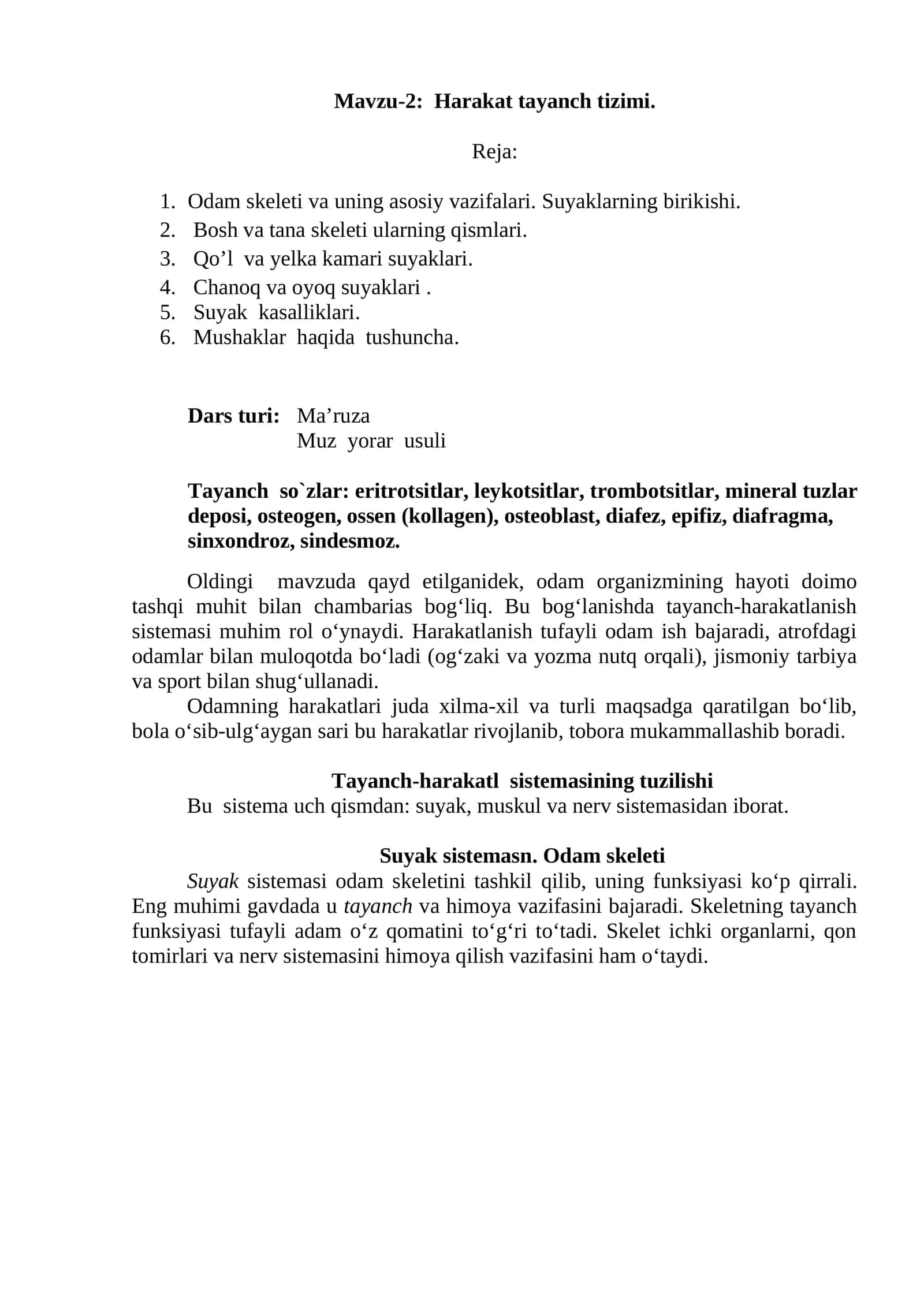 Harakat tayanch tizimi 1