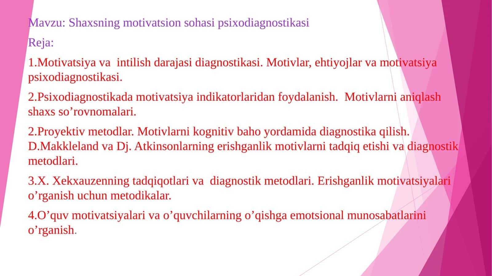 Shaxsning motivatsion sohasi psixodiagnostikasi 1
