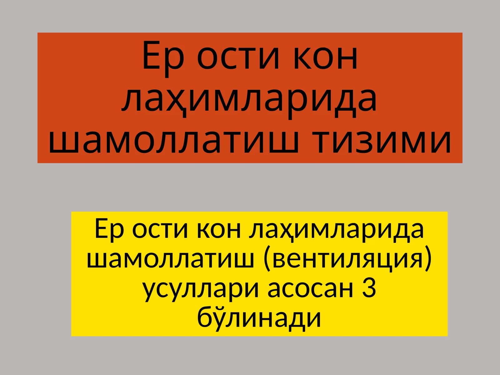 Ер ости кон лаҳимларда шамоллатиш тизими 1