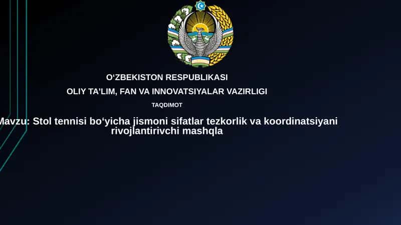 Stol tennisi mashqlari 1