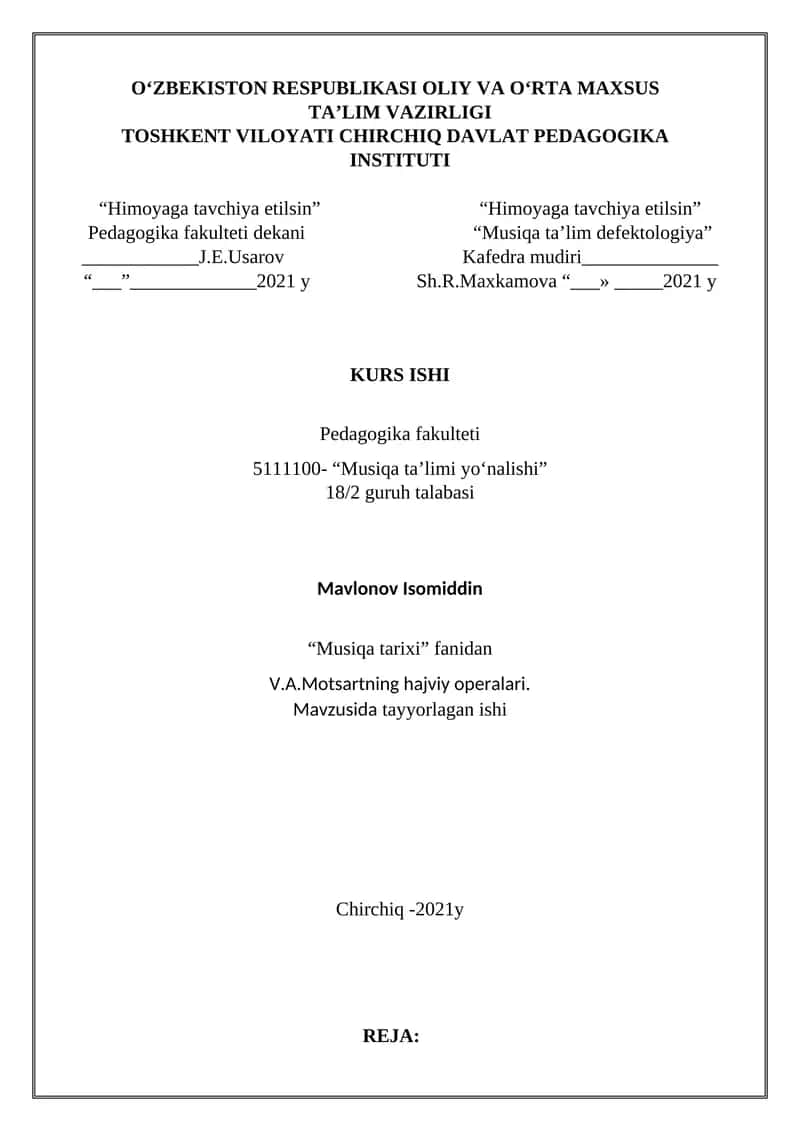 V.A.Motsartning hajviy operalari 1