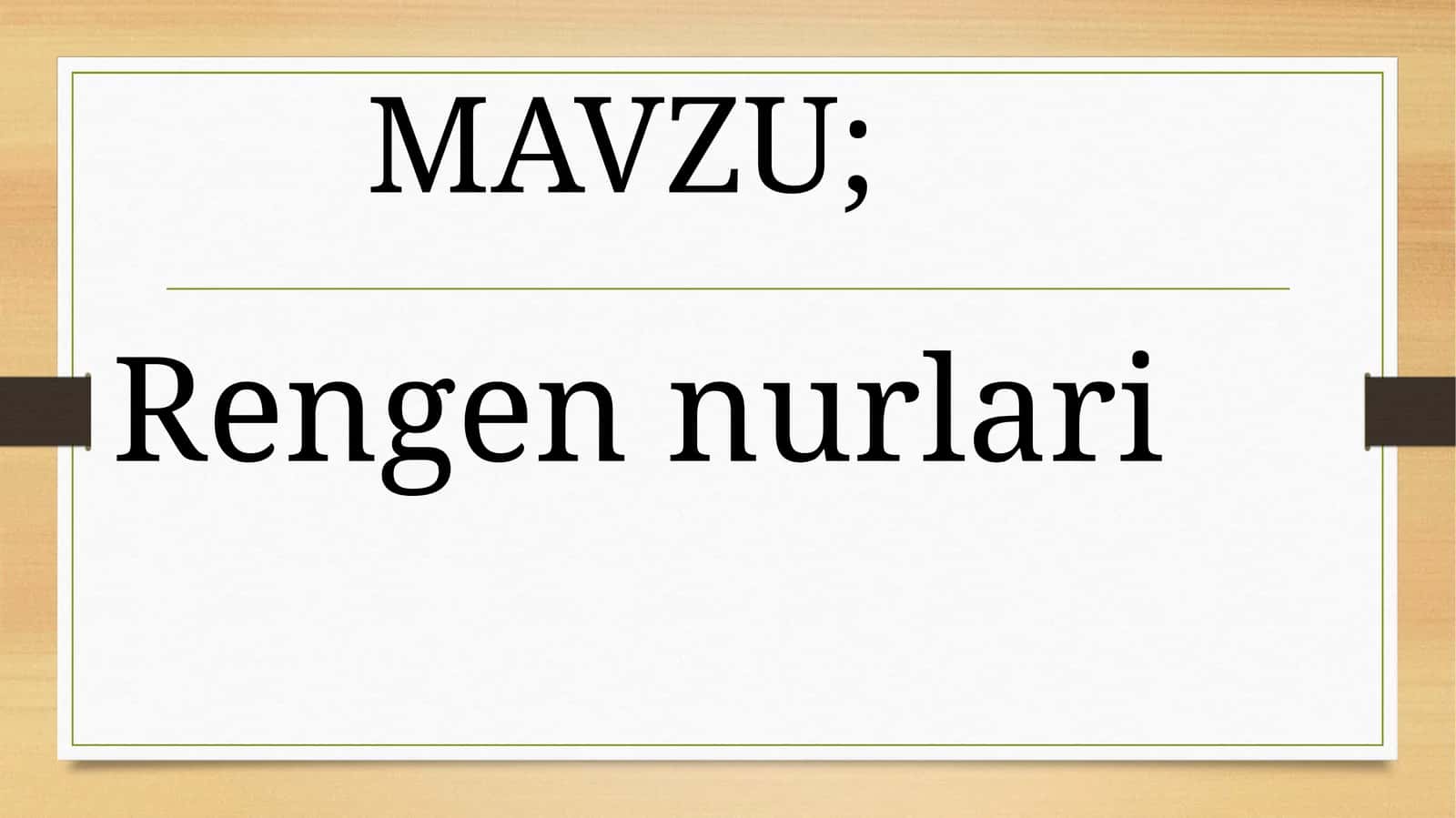 Rengennurlari 1