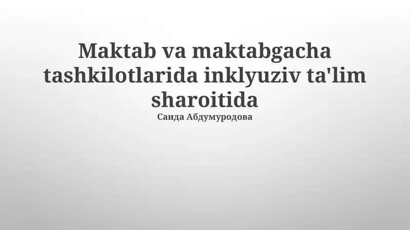 Inklyuziv Ta'lim 1