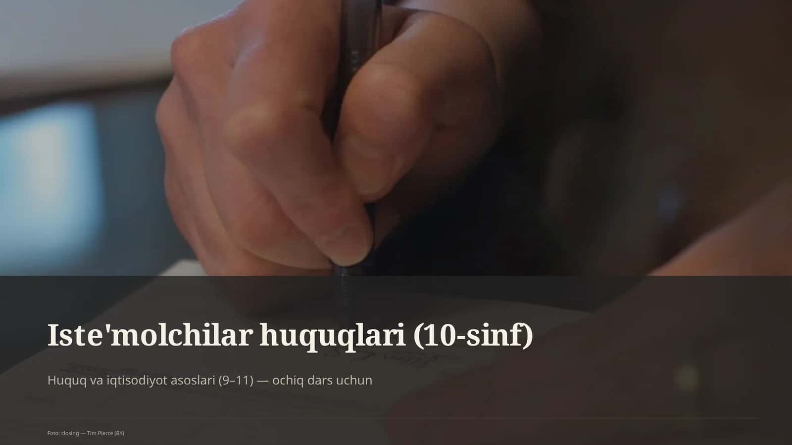 Iste'molchilar huquqlari (10-sinf) 1