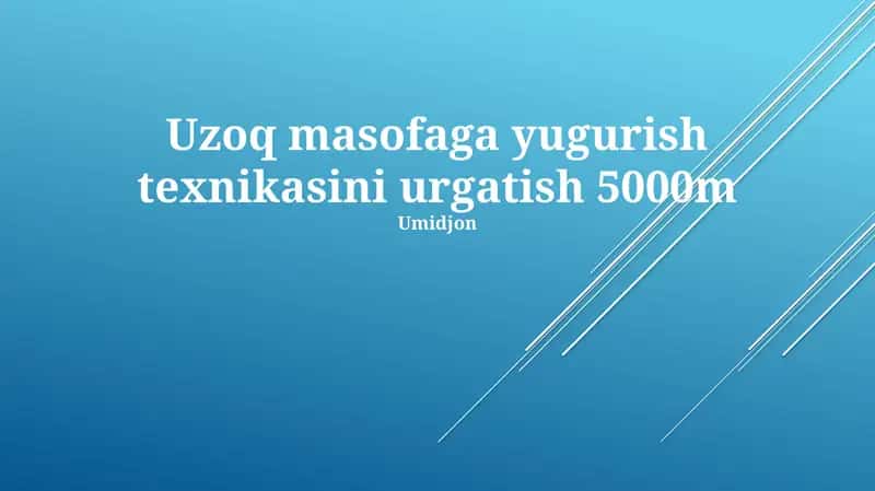 Uzoq masofaga yugurish texnikasi 1