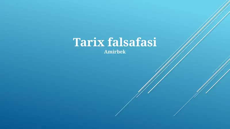 Tarix falsafasi 1