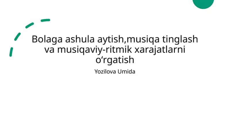 Musiqa va aqliy rivojlanish 1