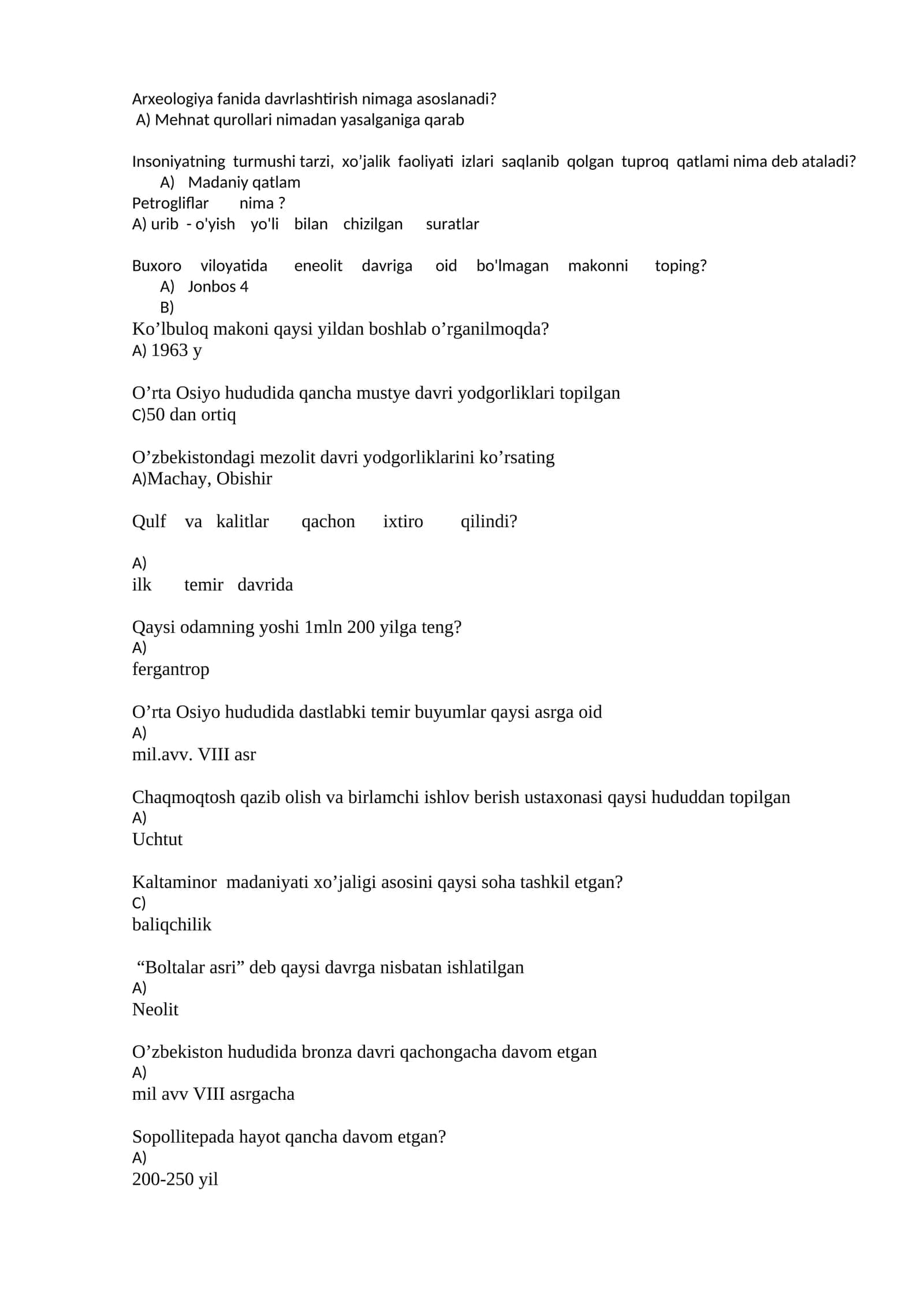Arxeologiya fanida davrlashtirish 1