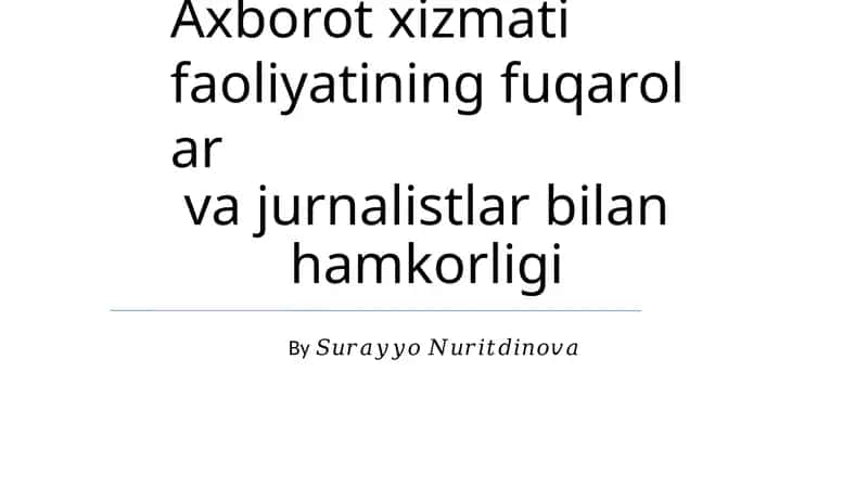 Axborotxizmati faoliyatiningfuqarolar 1