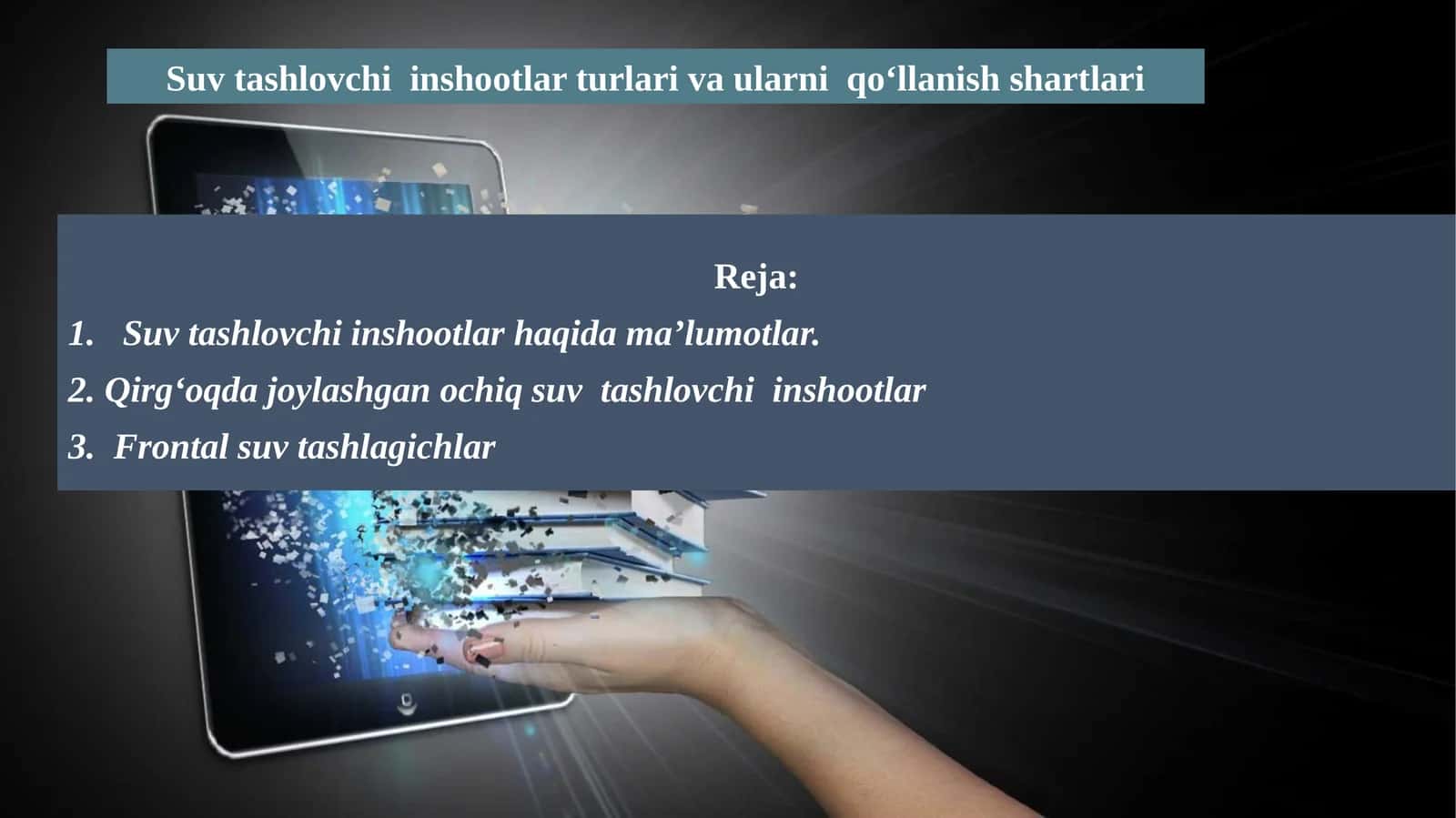 Suvtashlovchi inshootlar 1