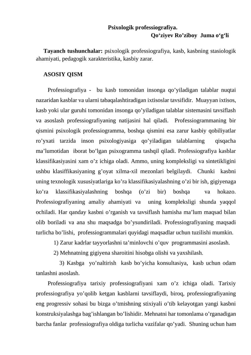 Psixologik professiografiya 1