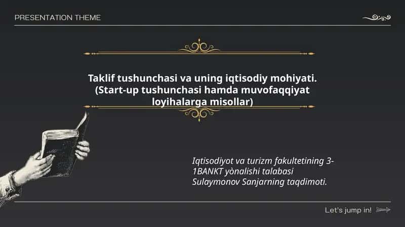 Start-up tushunchasi hamda muvofaqqiyat loyihalarga misollar 1