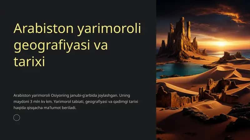 Arabiston yarimoroli geografiyasi va tarixi 1