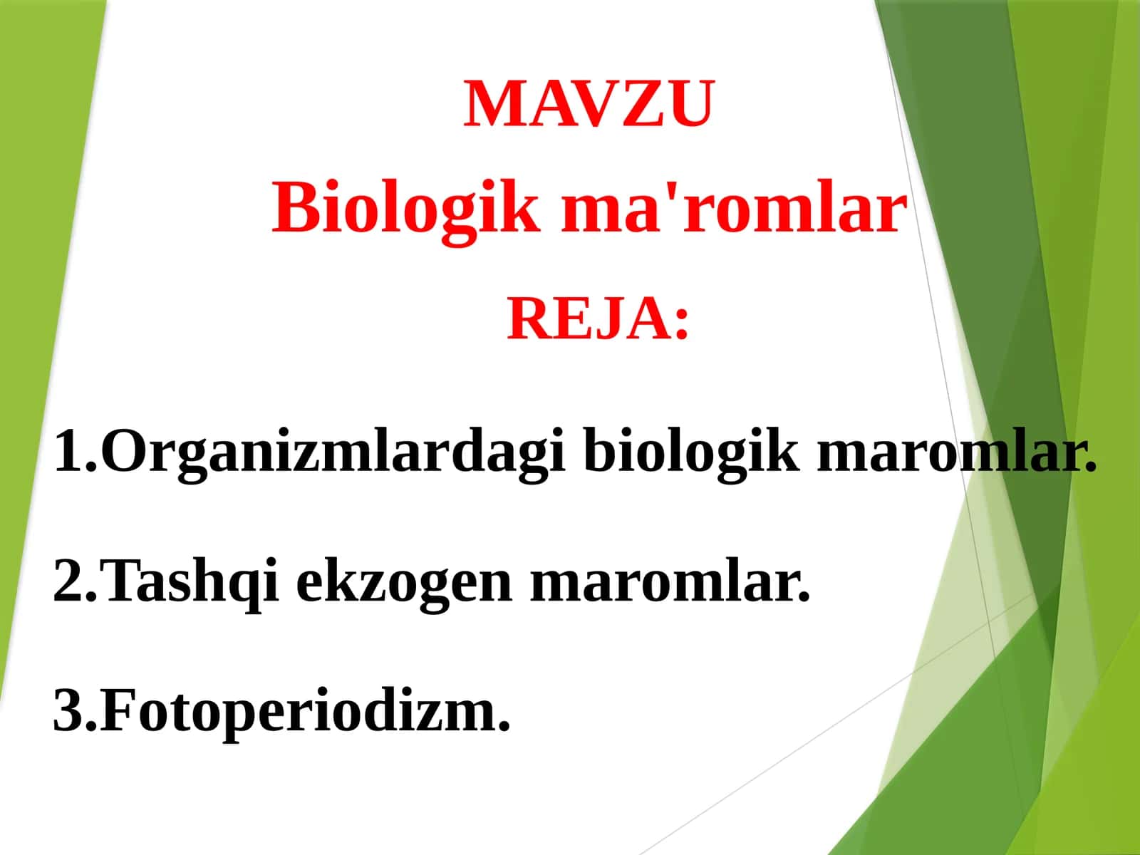 Biologik ma'romlar 1