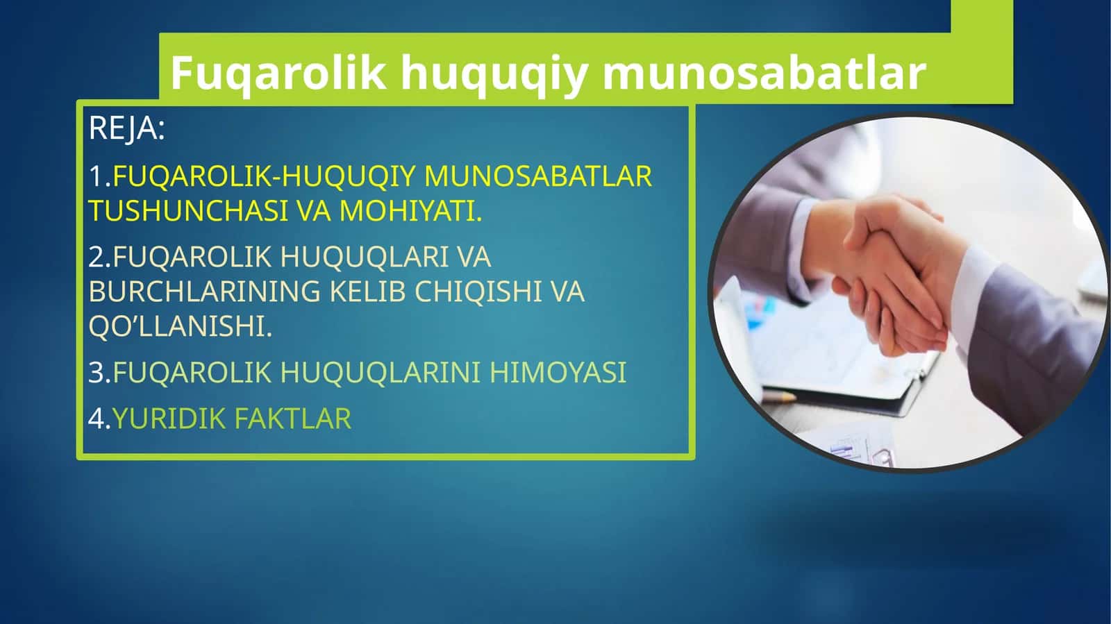 Fuqarolik huquqiy munosabatlar 1