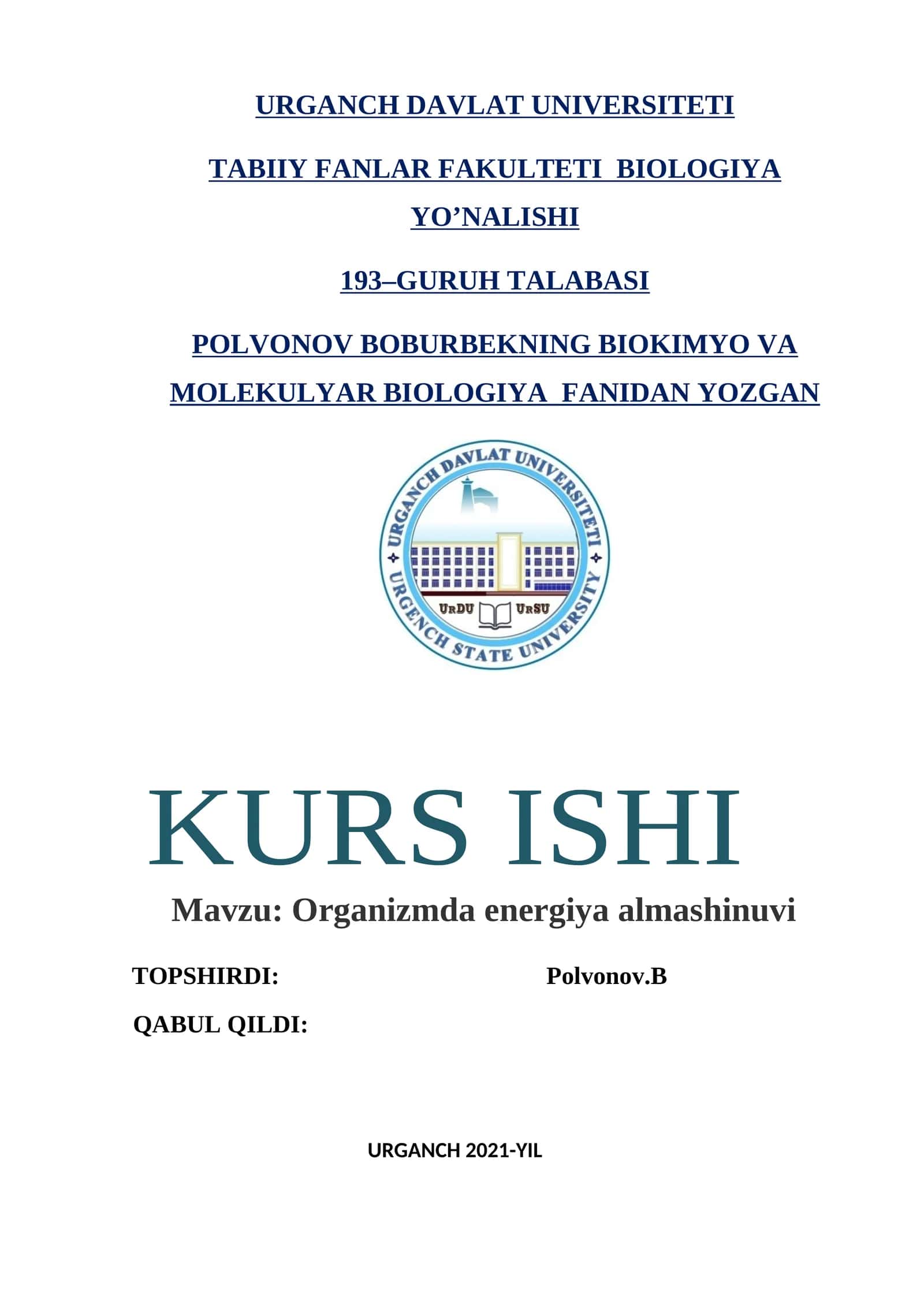Organizmda energiya almashinuvi 1