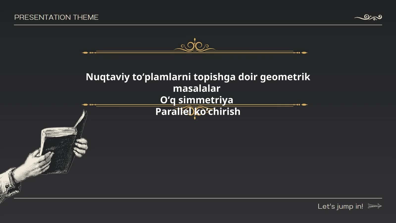 Nuqtaviy toʻplamlarni topishga doir geometrik masalalar 1
