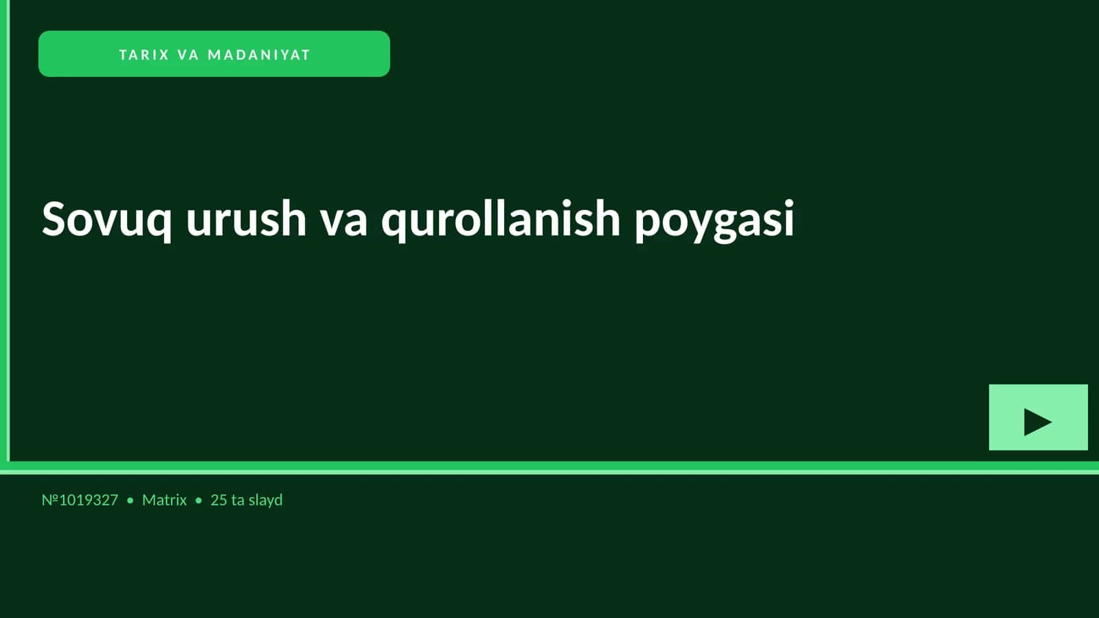 Sovuq urush va qurollanish poygasi 1