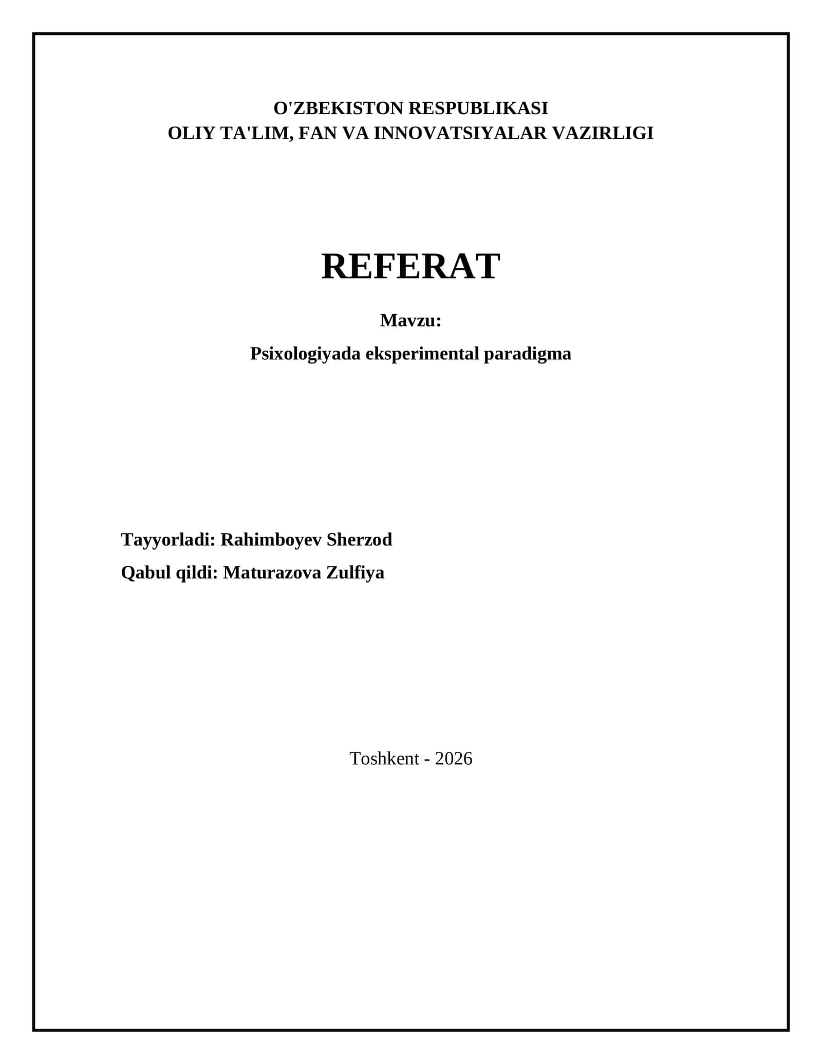 Psixologiyada eksperimental paradigma 1